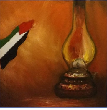 لوحة للفنانه التشكيليه سلوى عثمان